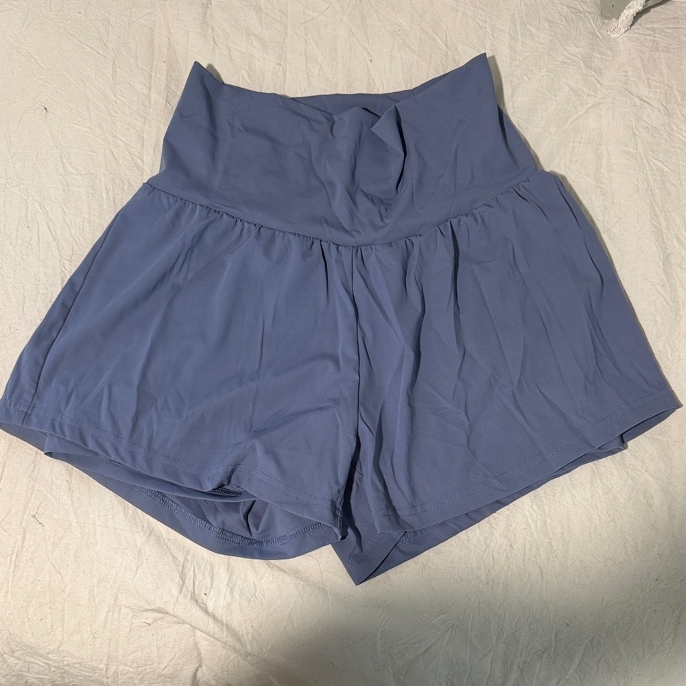High-Waist Athletic Flow Shorts in Periwinkle